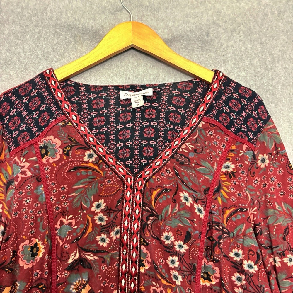 COLDWATER CREEK Flowy Maxi Dress Embroidered Size 1X Romantic Floral Boho Cottag - Picture 3 of 7